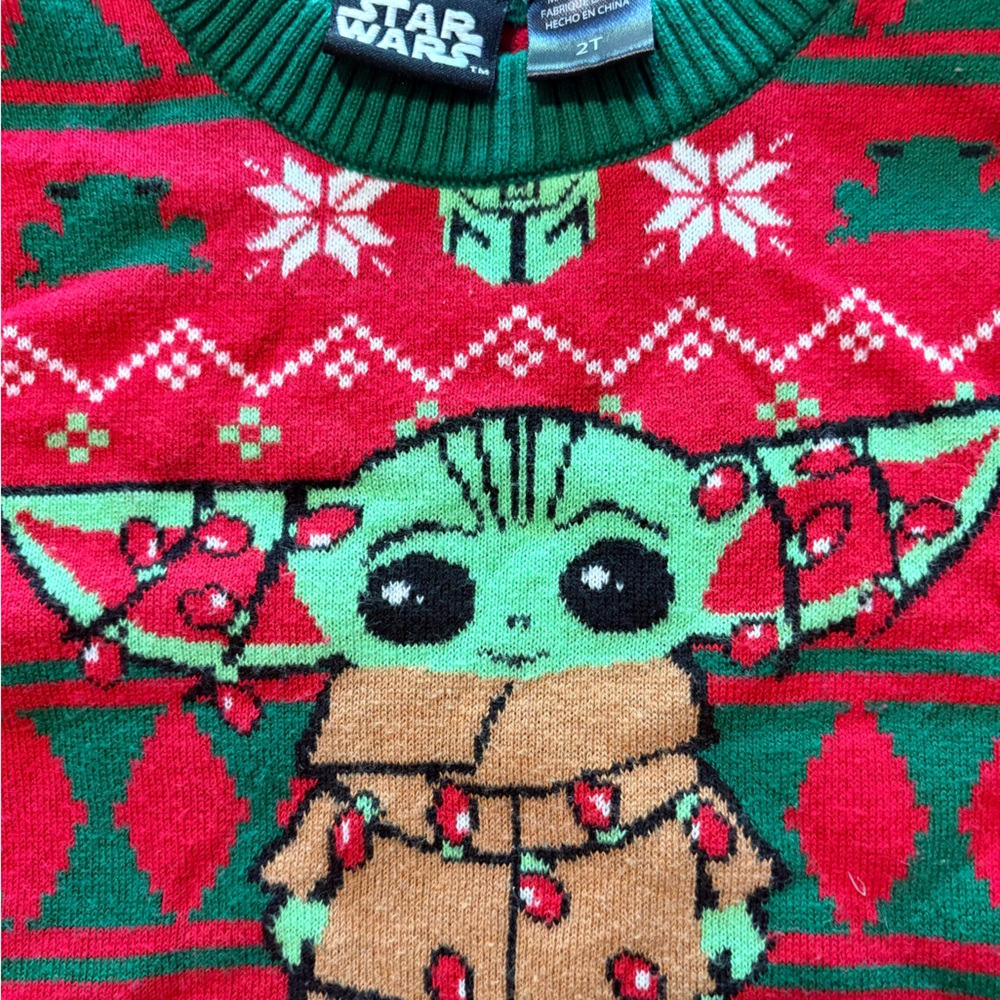 Star Wars Festive Sweater with Green and Red Design